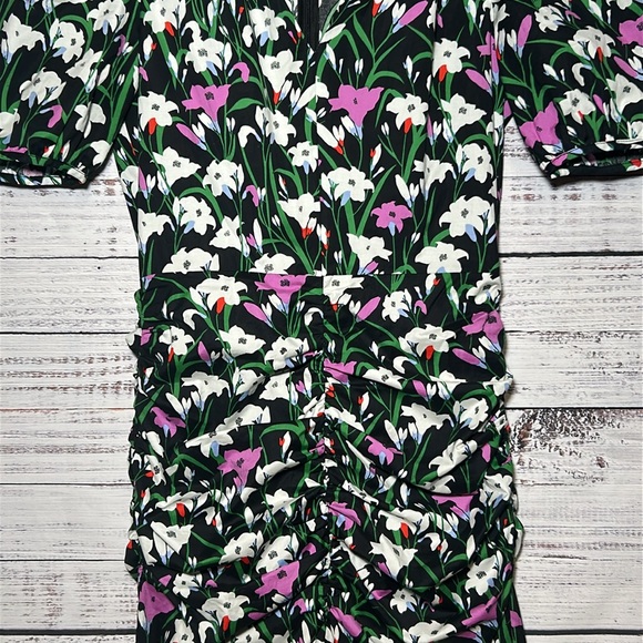 Veronica Beard Janis Floral Ruched Dress Size 4 - Picture 9 of 16